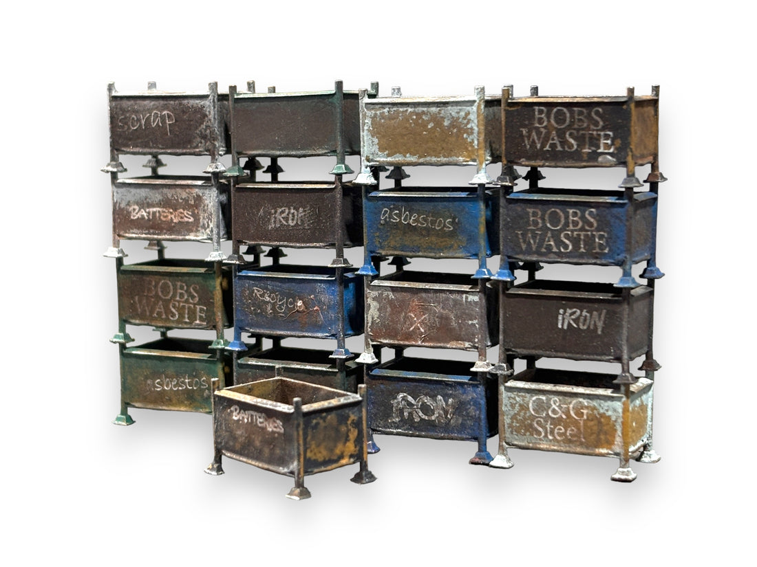 Custom Weathered Stillages for model railway