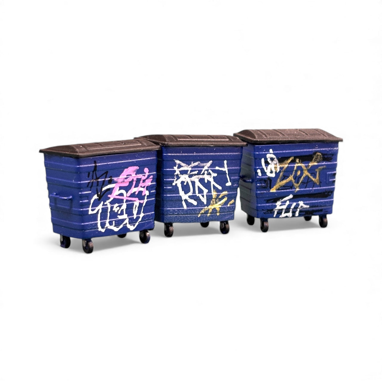 Blue Waste Bins - Custom - OO gauge