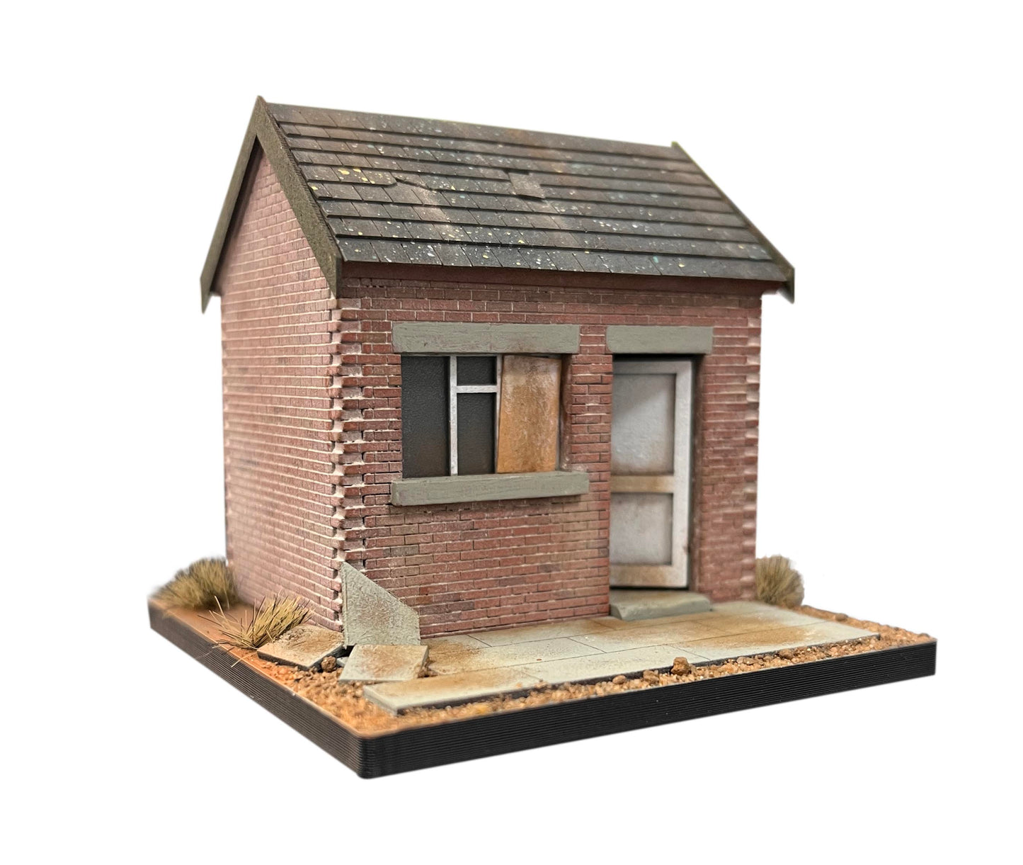 Brick Lineside Hut Kit - Side Door - OO Gauge