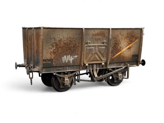 7F-041-008 O Gauge 14T Slope Sided Mineral BR Grey B197525 - Weathered