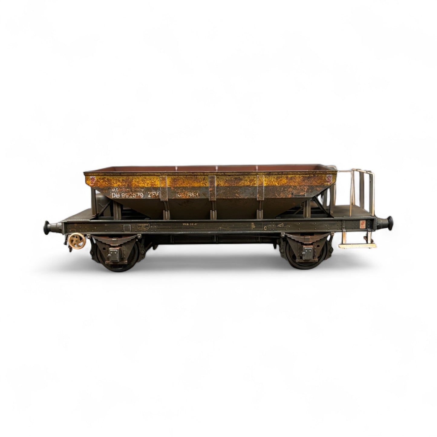 Heljan ‘Catfish’ Ballast Hopper BR Civil Engineers Grey/Yellow - Weathered O Gauge