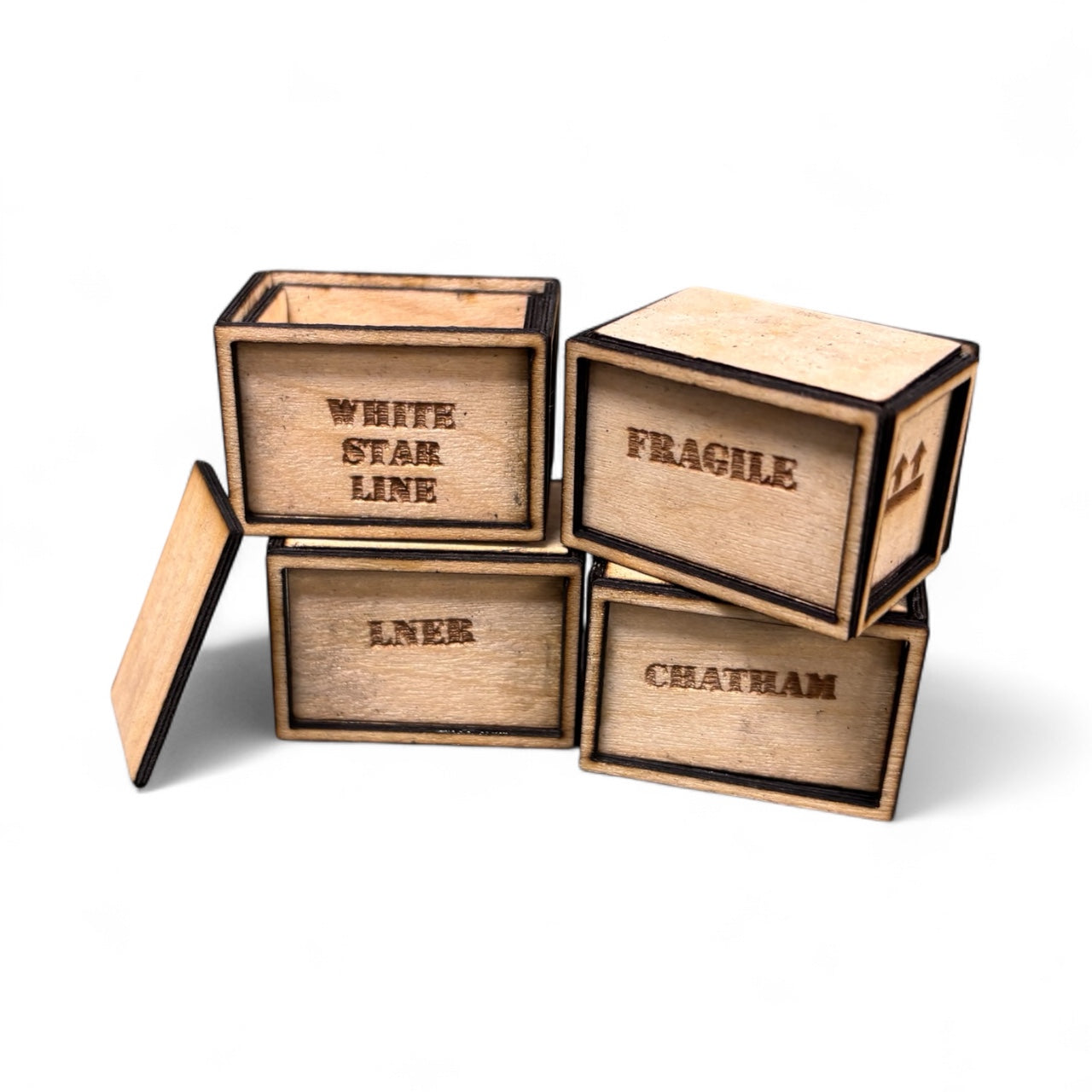 Personalised Wooden Crates - Laser Cut
