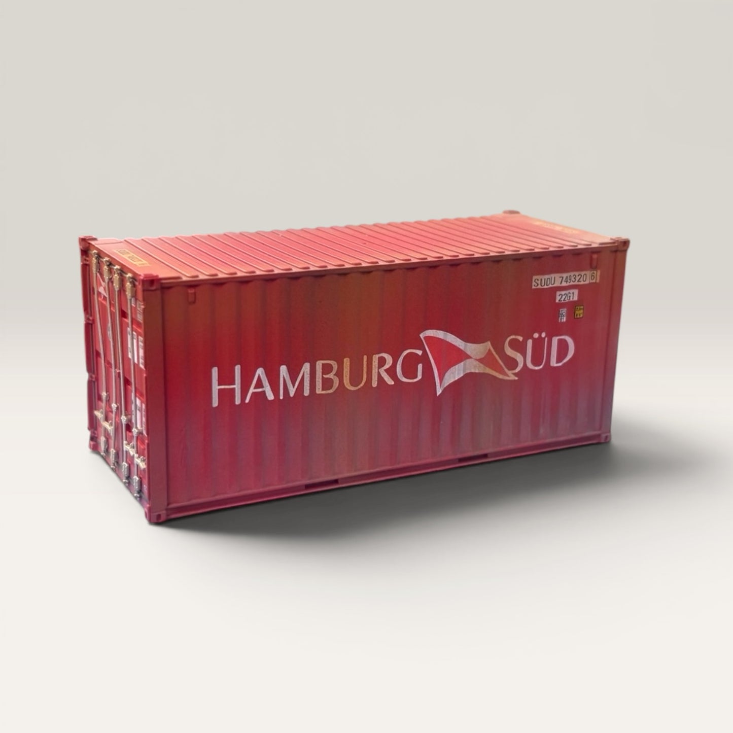 HAMBURG SUD 20ft Shipping Container - OO Gauge - Weathered