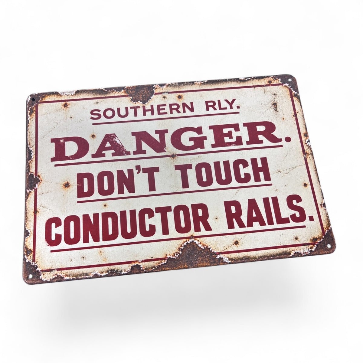 Replica Sign 'Danger Conductor Rails'