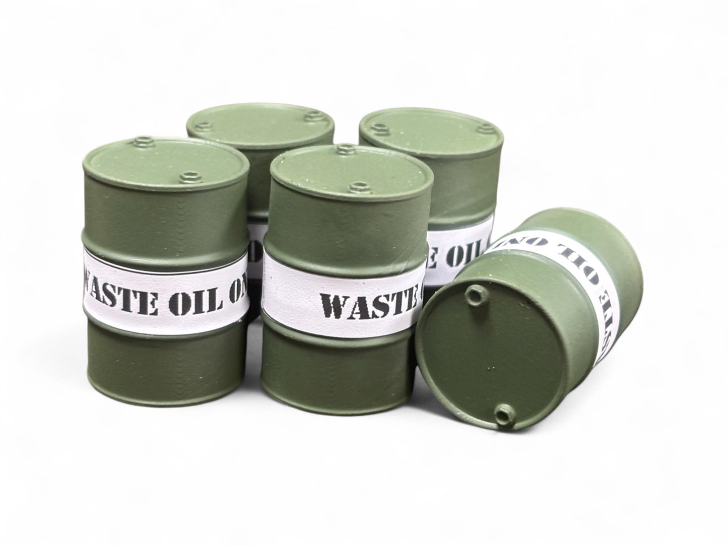 Waste Oil Drums - Army Green - Pristine - OO Gauge