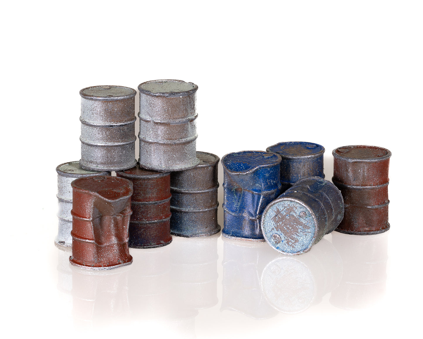 Dented Oil Drums - Mixed - Premium Weathered - OO Gauge