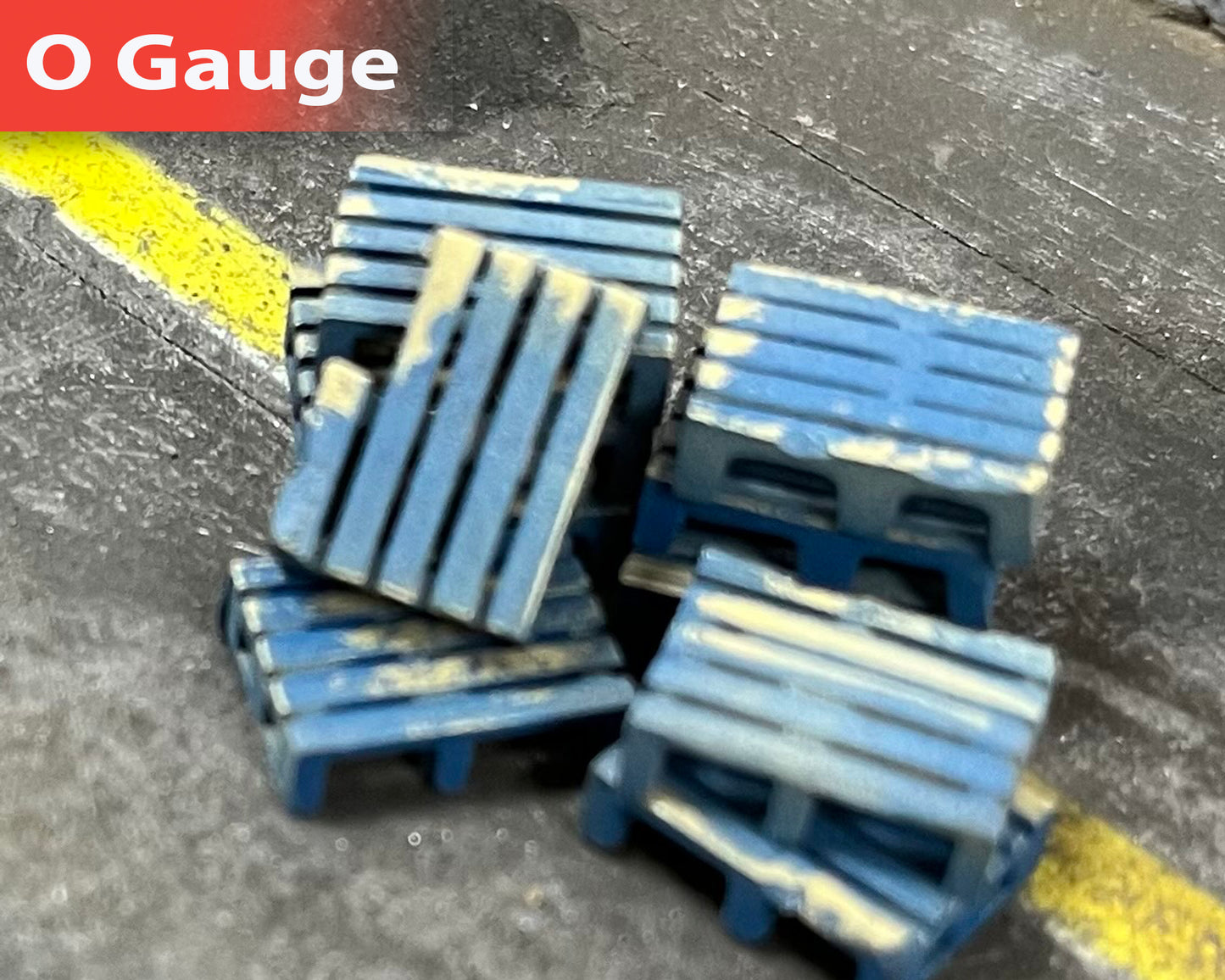 Shipping Pallets - Blue Weathered - O Gauge