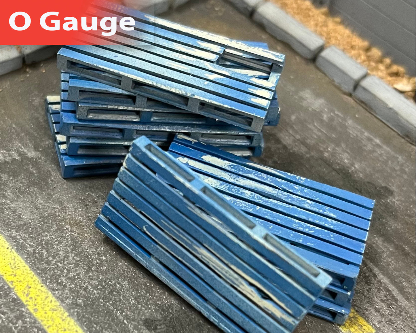 Shipping Pallets - Blue Weathered - O Gauge