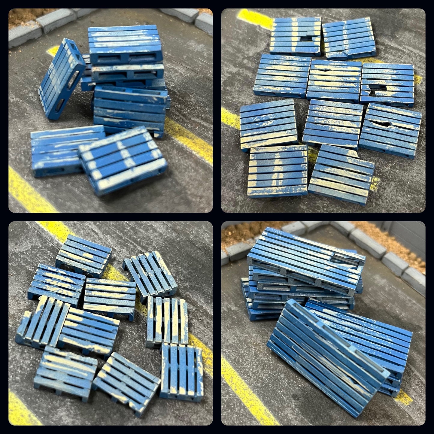 Shipping Pallets - Blue Weathered - O Gauge