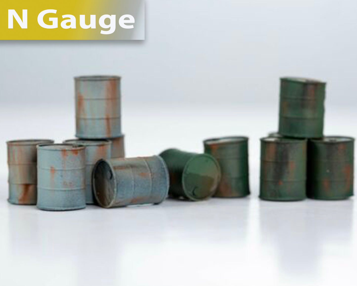 Dented Oil Drums - Unpainted - N Gauge