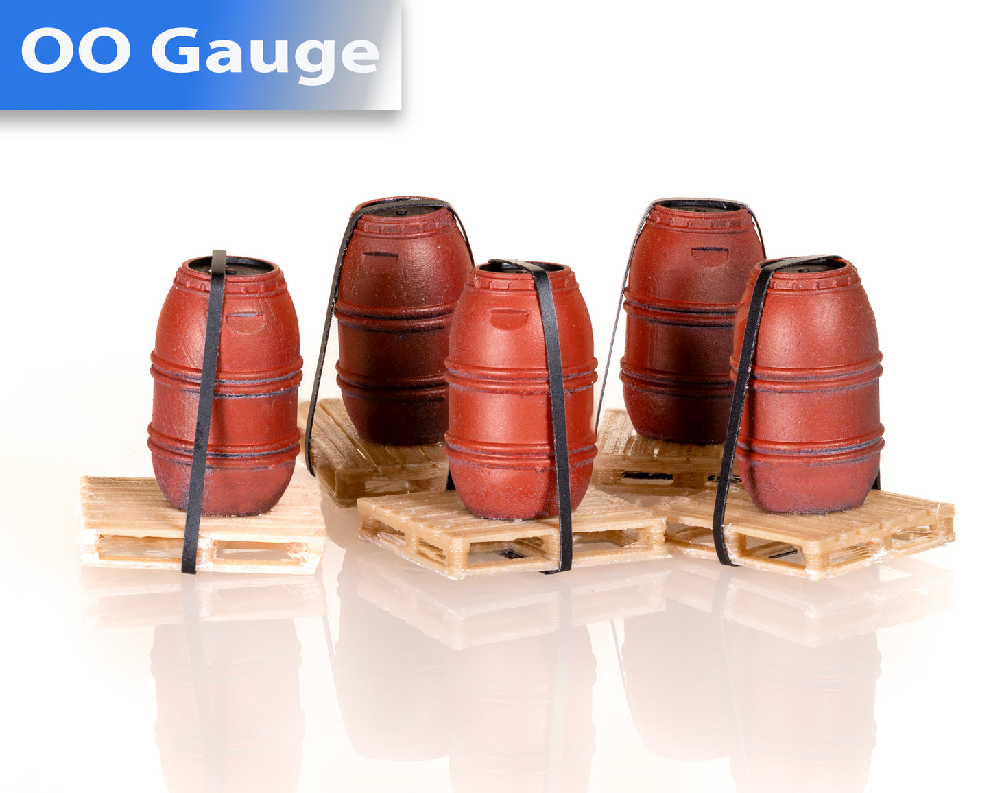 Chemical Barrel on Pallet - Red - OO Gauge