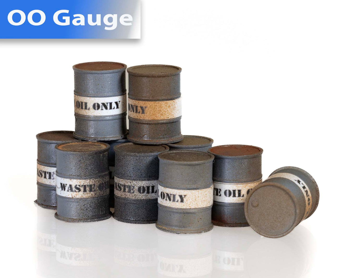 Waste Oil Drums - Grey - OO Gauge