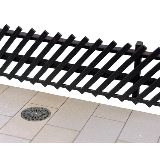 LMS Style Diagonal Wooden Platform Fence - OO Gauge
