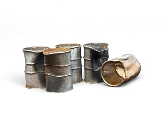 Dented Oil Drums - Weathered Silver - OO Gauge