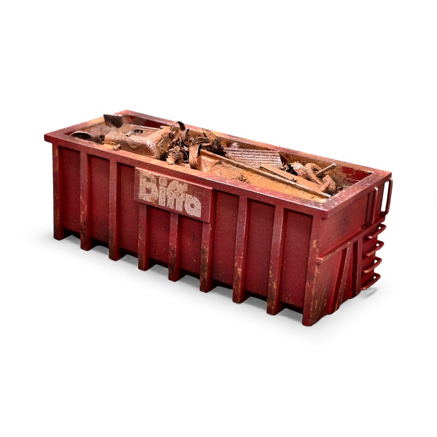 40yd Skip - Red Biffa - Filled - OO Gauge