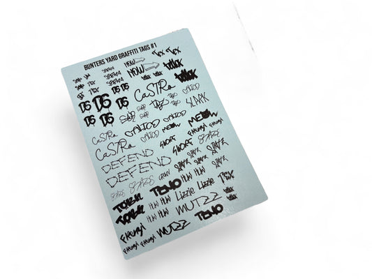 Graffiti Tags - Black - Waterslide Decal Sheet 1