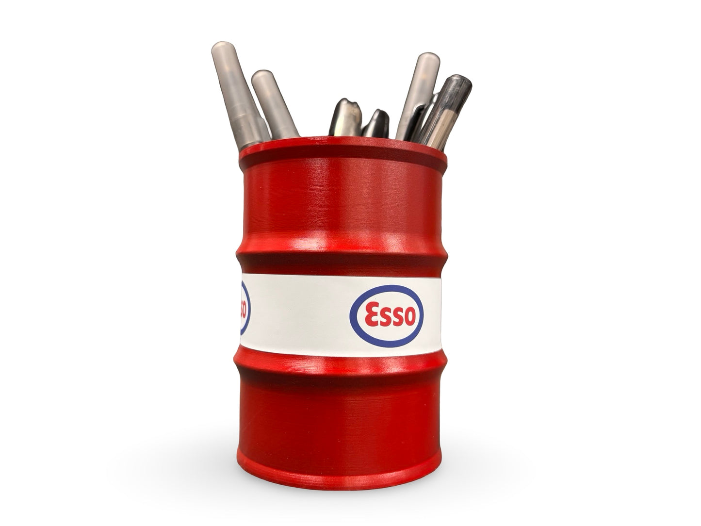 Paint Brush or Pen Pot - Red Esso Oil Drum