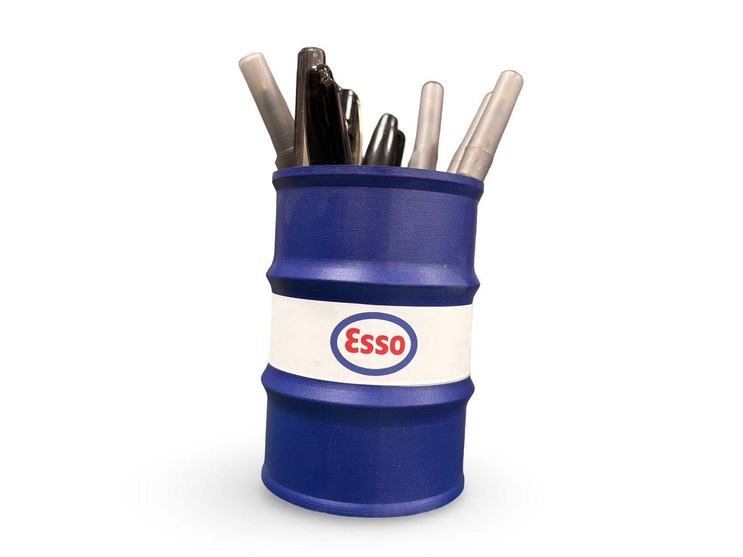 Paint Brush or Pen Pot - Blue Esso Oil Drum