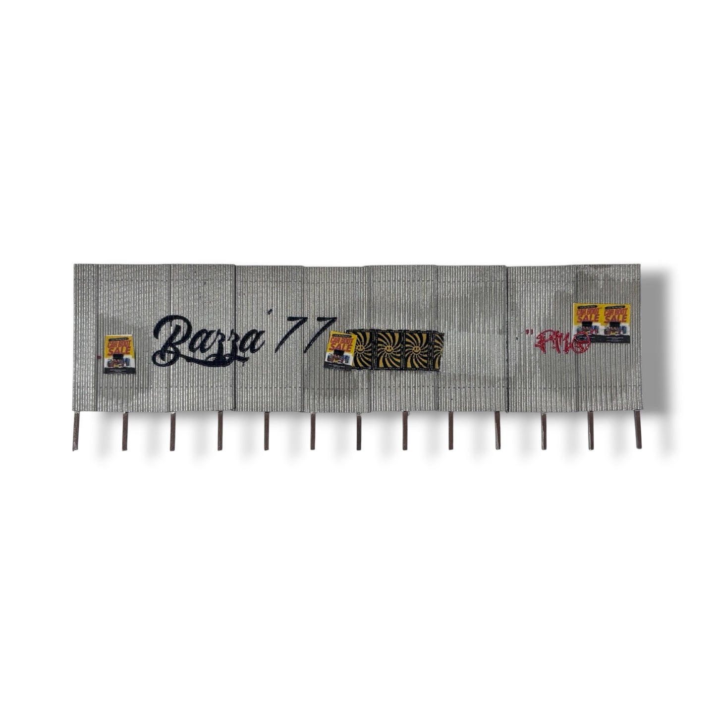 Vandalised Corrugated Fence - OO gauge