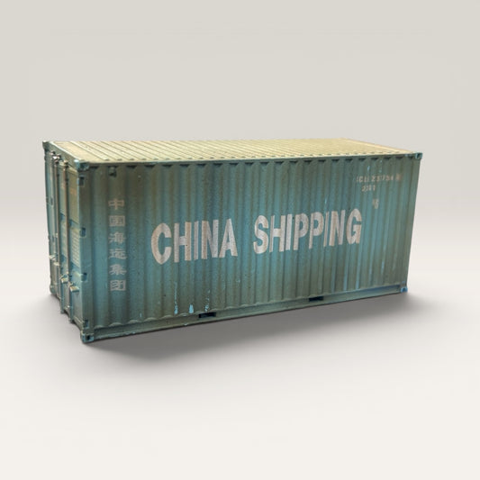 CHINA SHIPPING 20ft Shipping Container - OO Gauge - Weathered