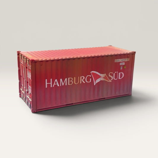 HAMBURG SUD 20ft Shipping Container - OO Gauge - Weathered