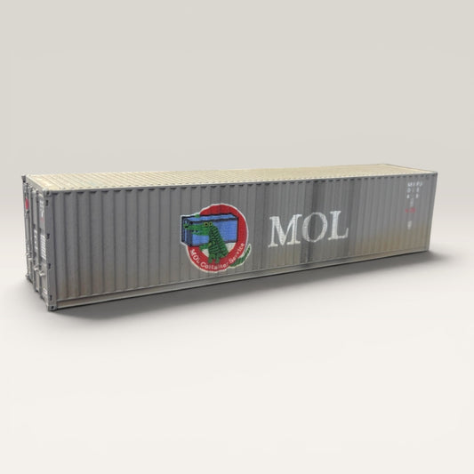 MOL 40ft Shipping Container - OO Gauge - Weathered