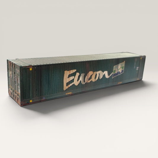 EUCON 40ft Shipping Container - OO Gauge - Weathered