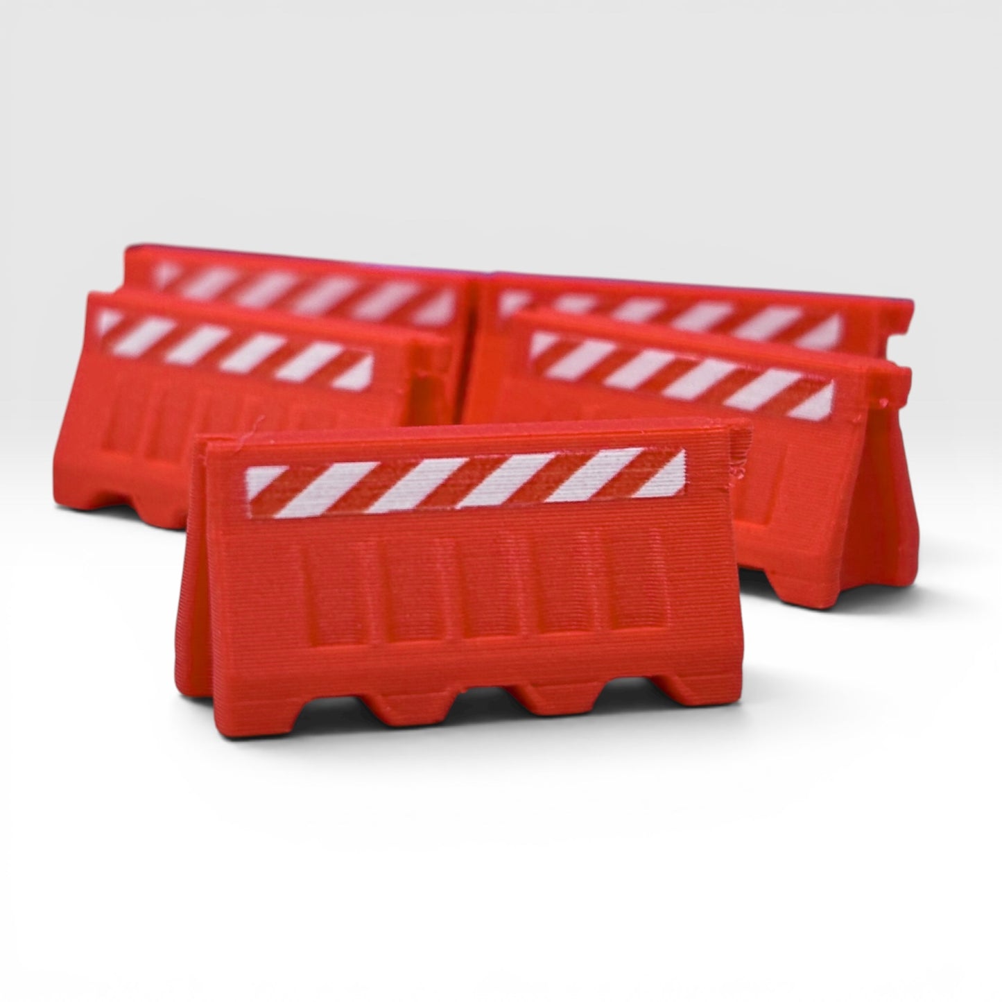 Jersey Barrier -Red - Plastic Style - OO Gauge