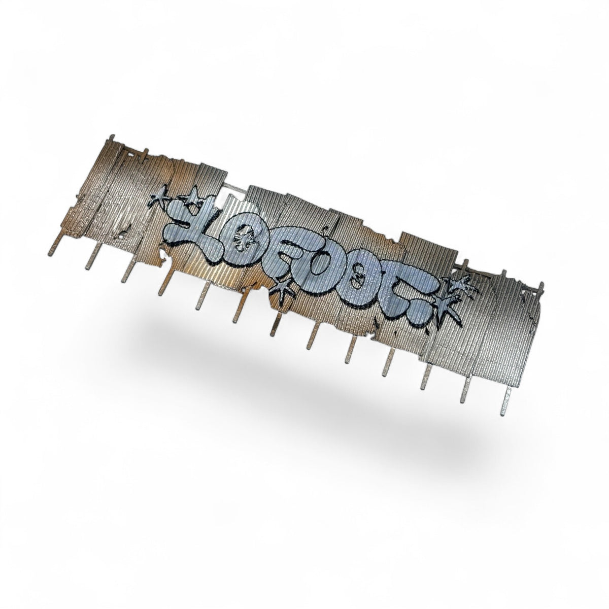 Vandalised Rusty Corrugated Fence - OO gauge