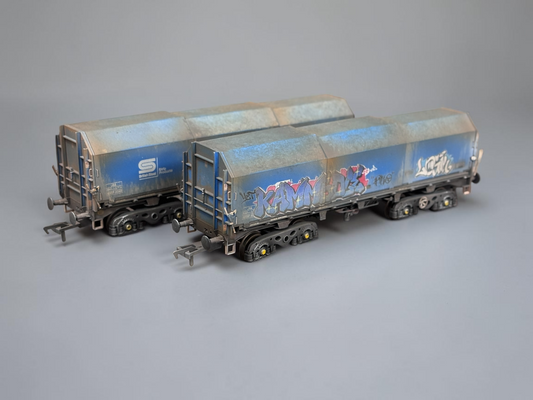 Accurascale JSA British Steel Coil Carriers - Vandalised and Weathered