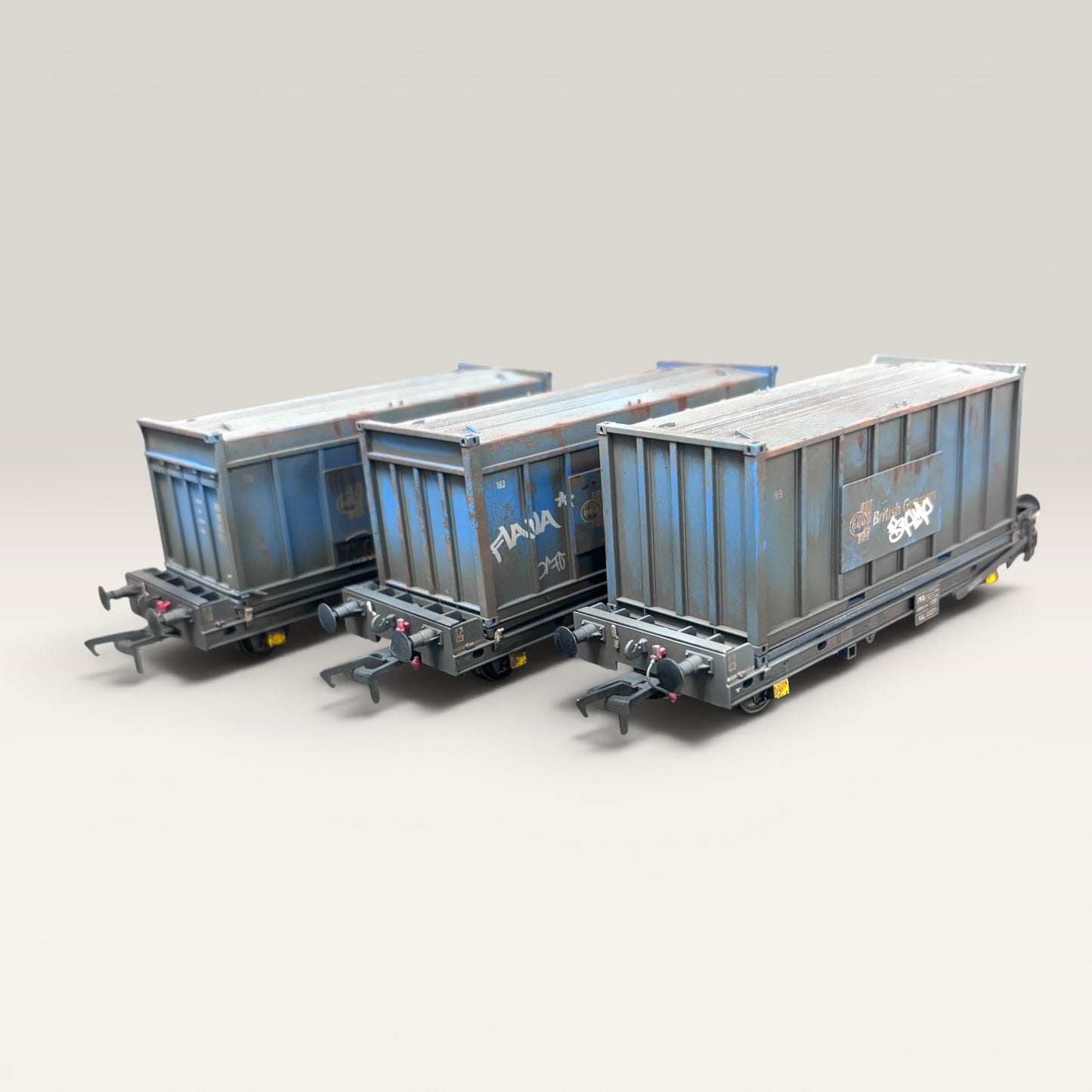 Accurascale PFA Container Set British Gypsum Blue Set - Weathered