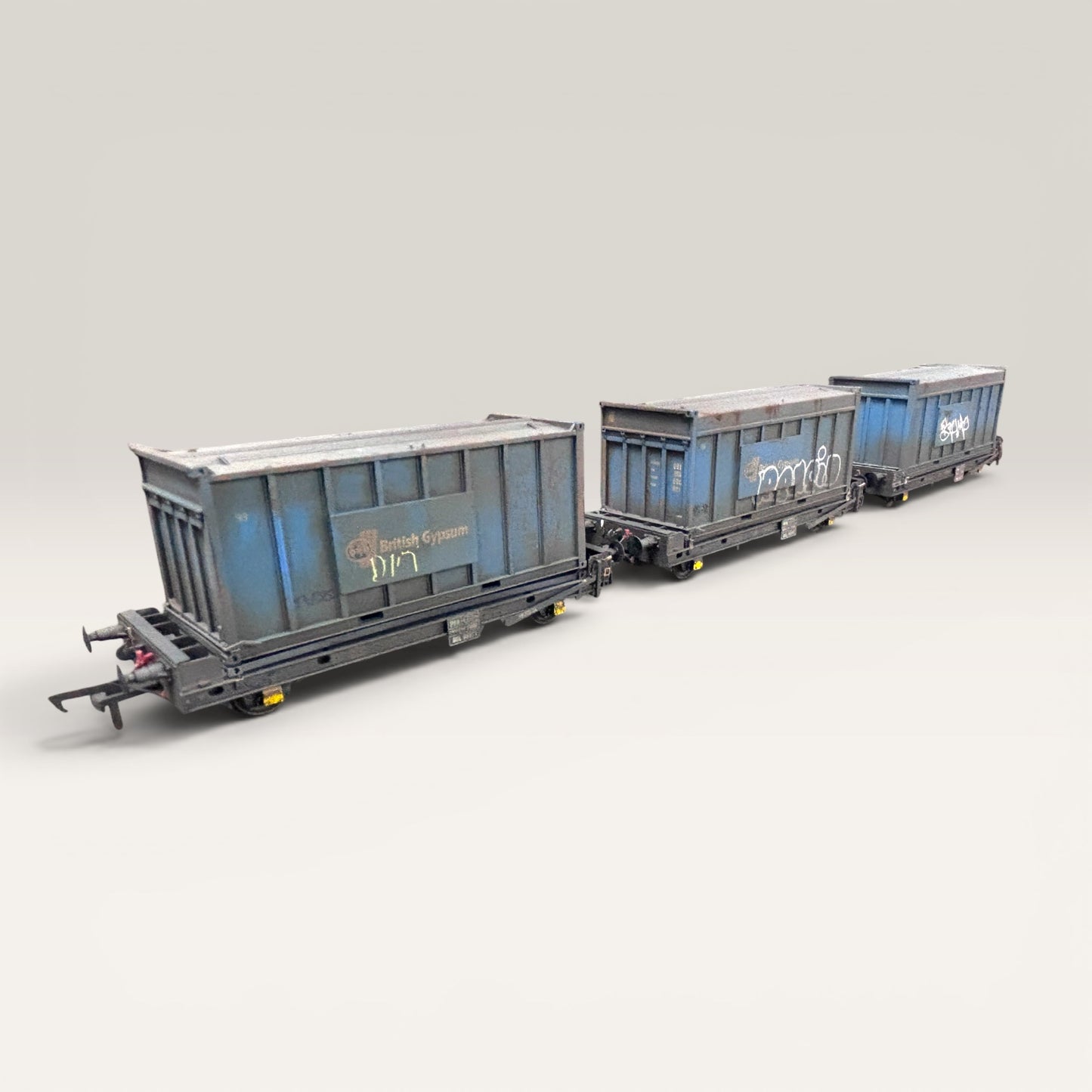 Accurascale PFA Container Set British Gypsum Blue Set - Weathered