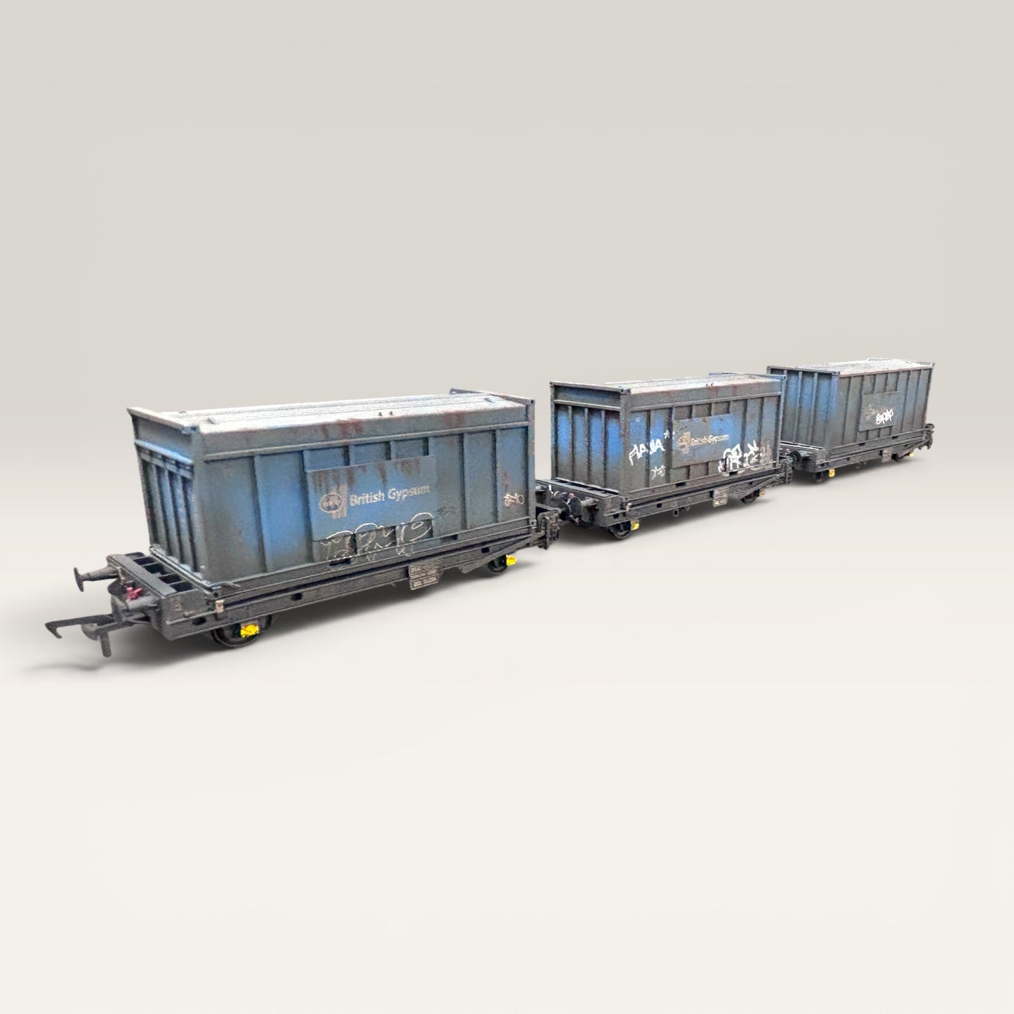 Accurascale PFA Container Set British Gypsum Blue Set - Weathered