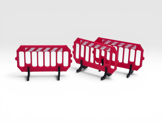 Plastic Traffic Barriers - Red - OO Gauge