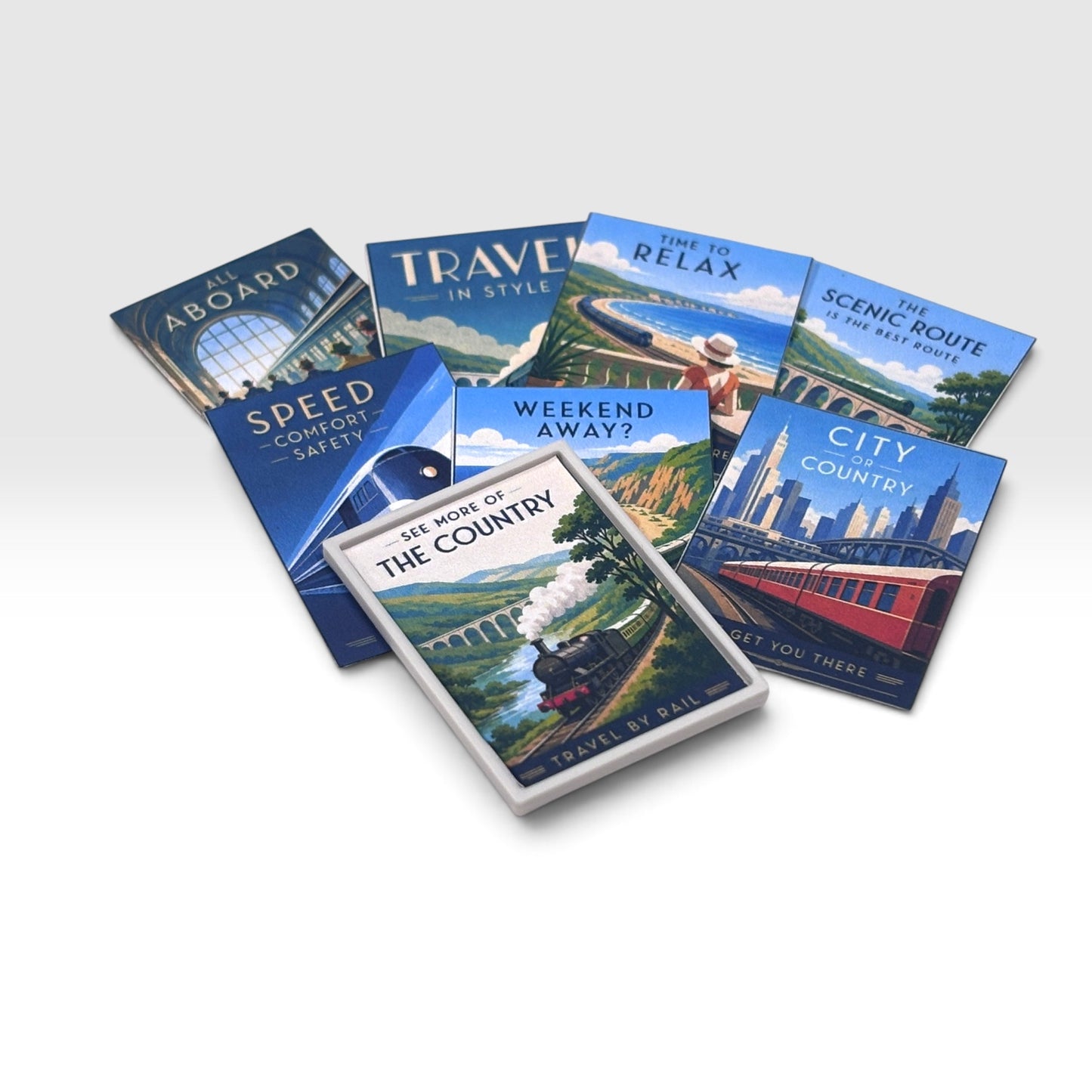 Vintage Art Deco Style Railway Poster Set - OO Gauge