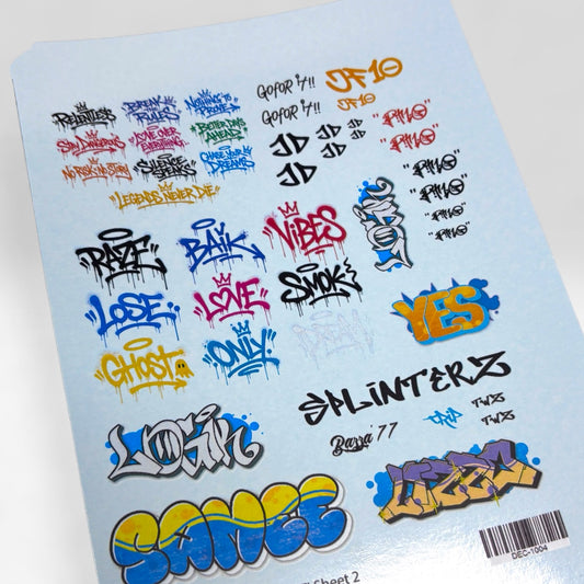 OO Gauge Waterslide Graffiti Themed Decals Sheet 2