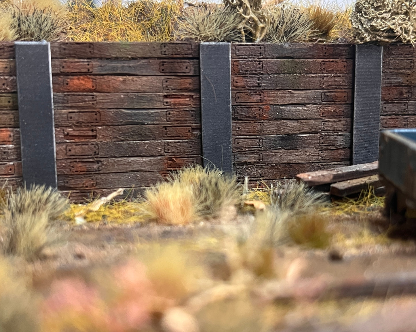 Railway Sleeper Retaining Wall - OO gauge