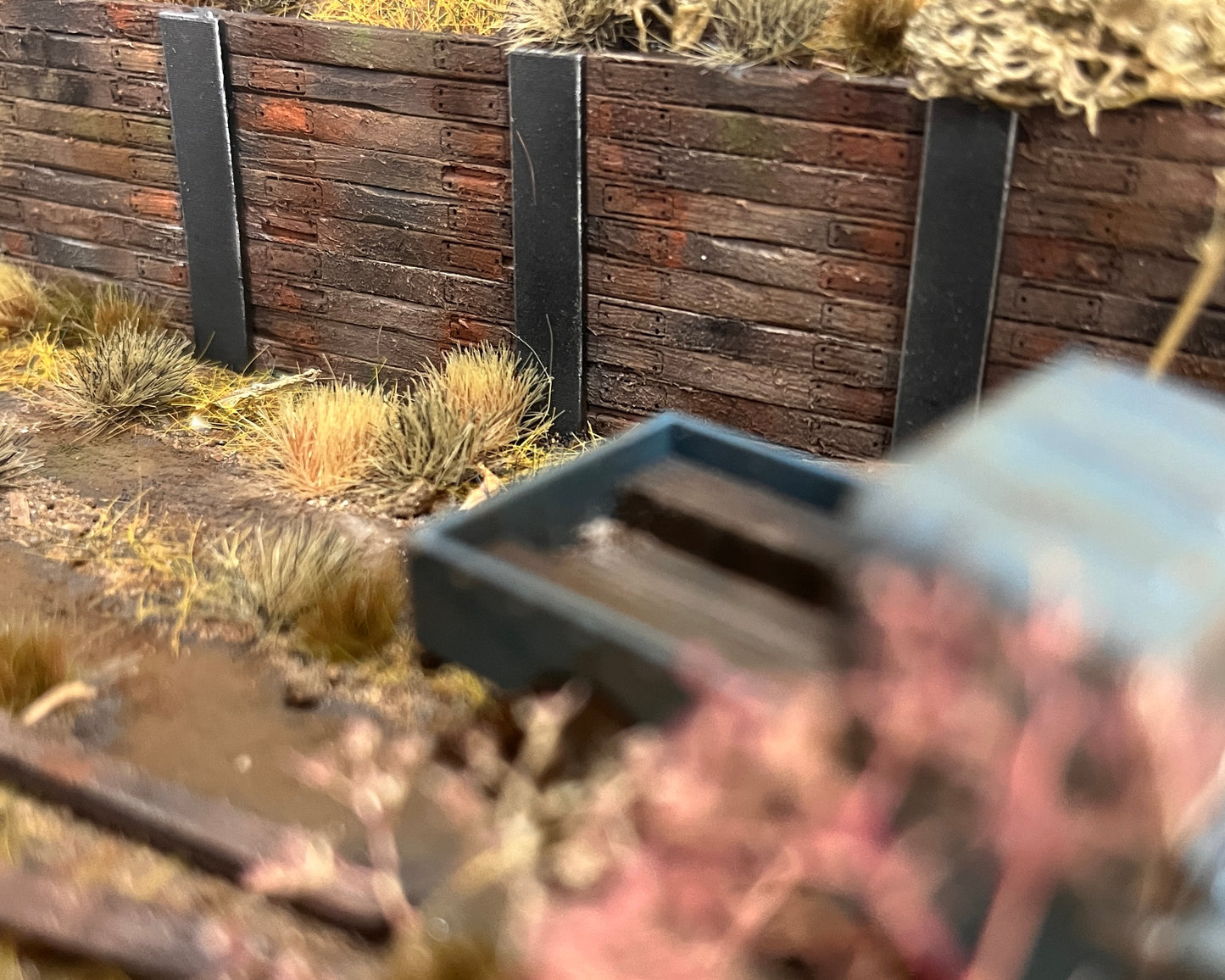 Railway Sleeper Retaining Wall - OO gauge