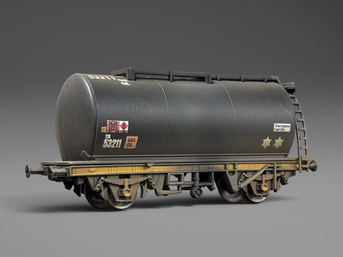 TTA Black Tank Wagon - Graffitied & Weathered - OO Gauge (A)