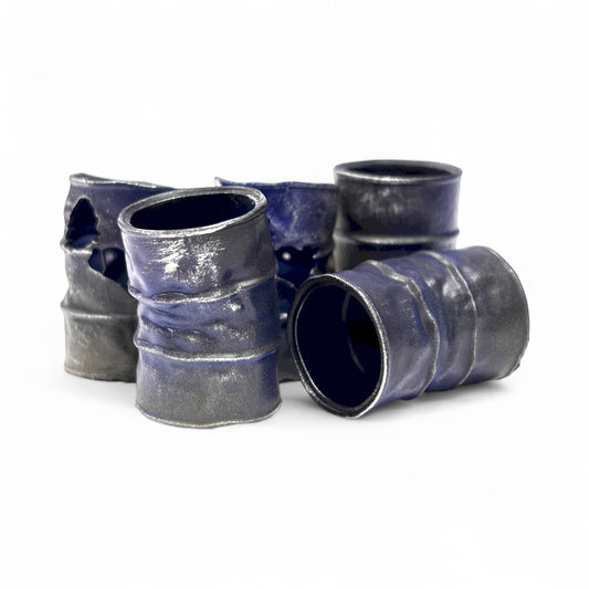Open Dented Oil Drums - Weathered Blue - O Gauge