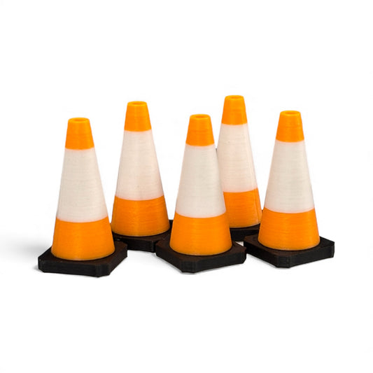 Traffic Cones - Orange/White O Gauge