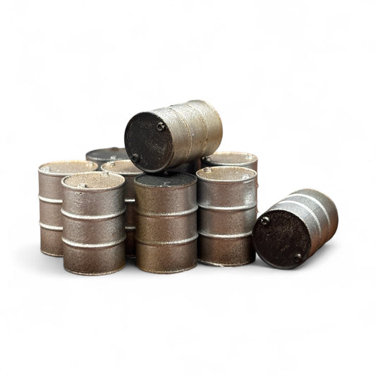 Oil Drums - Weathered Silver - OO Gauge