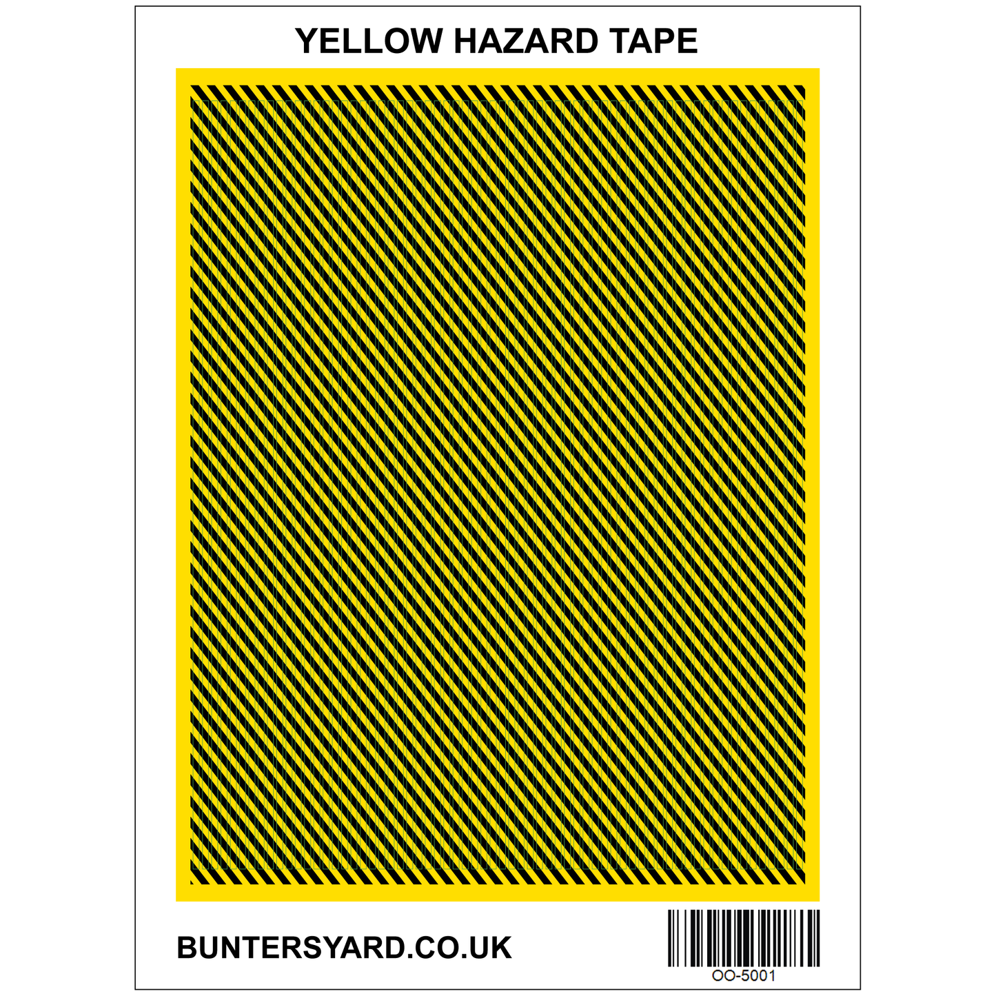 Yellow & Black Hazard Tape - OO Gauge/4mm