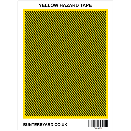 Yellow & Black Hazard Tape - OO Gauge/4mm