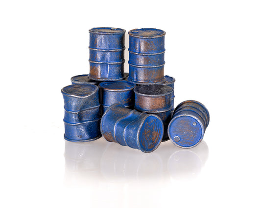 Dented Oil Drums - Blue - Premium Weathered - OO Gauge