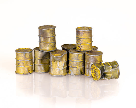 Dented Oil Drums - Yellow - Premium Weathered - OO Gauge